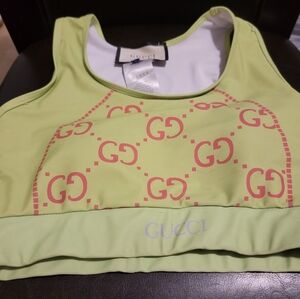 Gucci Womens  Gg Jersey Jacquard Top, Green